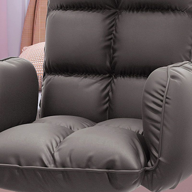 High Back Office Chair Rotatable Upholstered Desk Chair with Steel Base