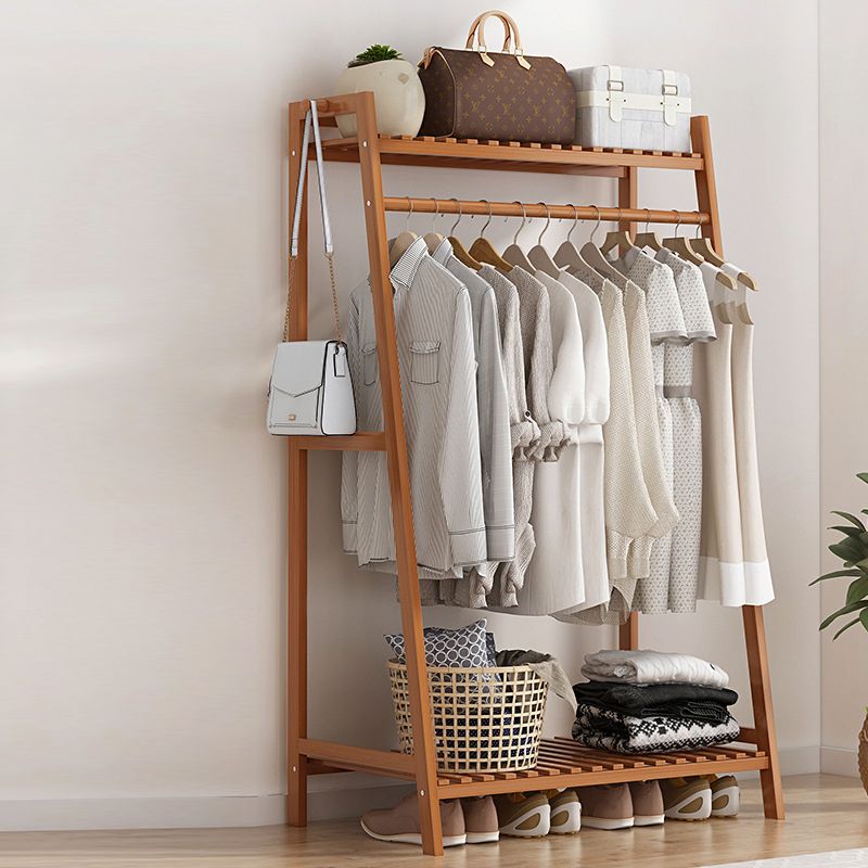 Modern Coat Rack Wooden Storage Shelf Coat Hanger Entryway Kit