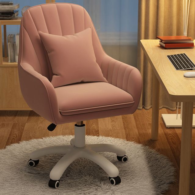 Mid Back Office Chair with Padded Arms Contemporary Task Chair with Nylon Frame