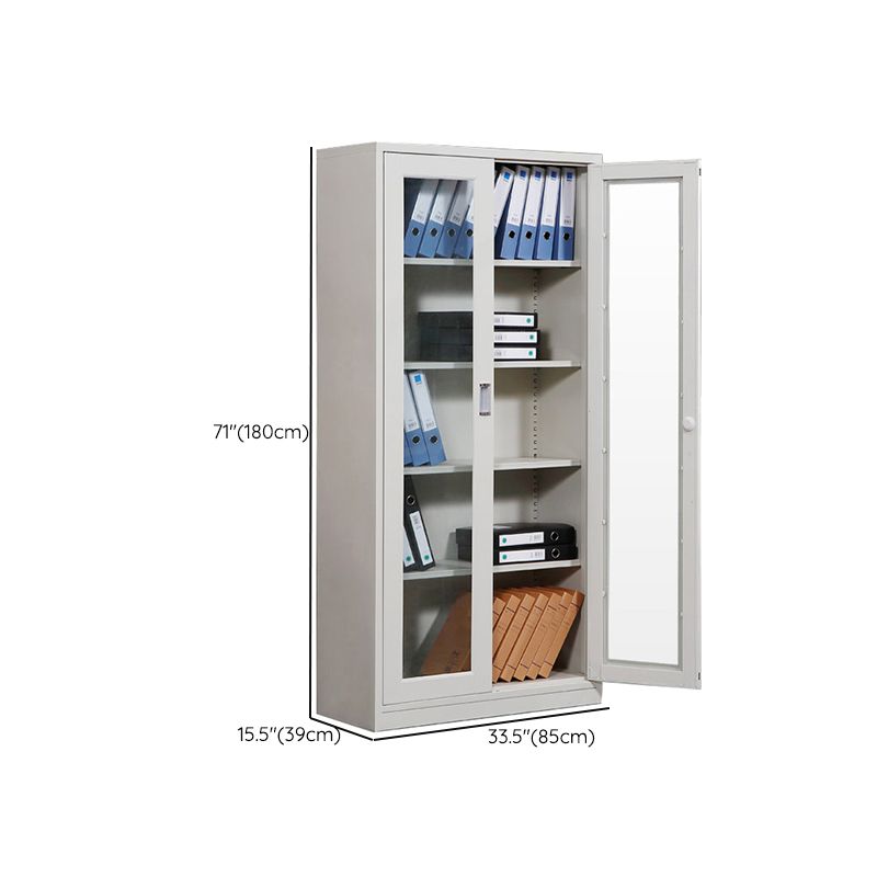 Modern File Cabinet Glass Doors Lock Storage Vertical Filing Cabinet