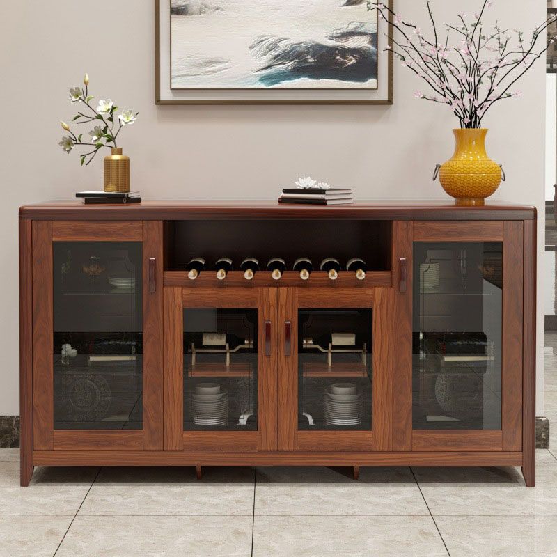 Modern Sideboard Solid Wood No Distressing with Drawers Credenza Cabinets