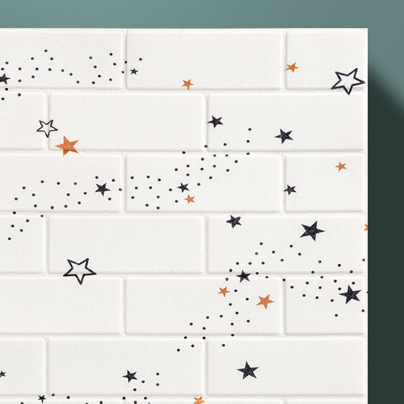 XPE Foam Wall Paneling Star Print Square Waterproof Wall Paneling for Living Room
