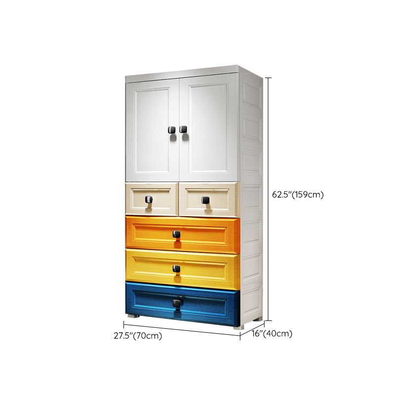 Contemporary Wardrobe Armoire Plastic Wardrobe Closet with Drawers