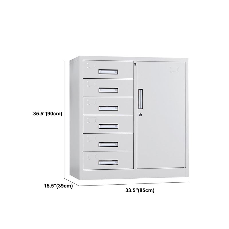 File Cabinet Metal Light Gray Vertical Locking Drawers File Cabinet for Office