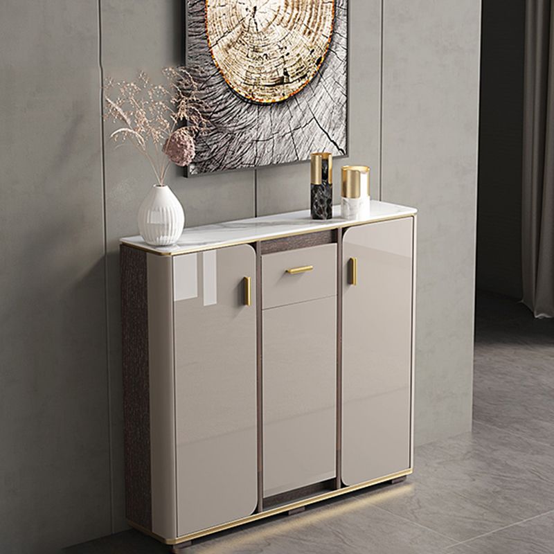 Glam Style Sideboard Stone Top Sideboard with Door for Kitchen Use