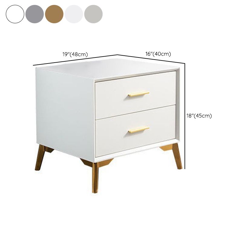 Contemporary Accent Table Nightstand 2 Drawers Night Table for Home