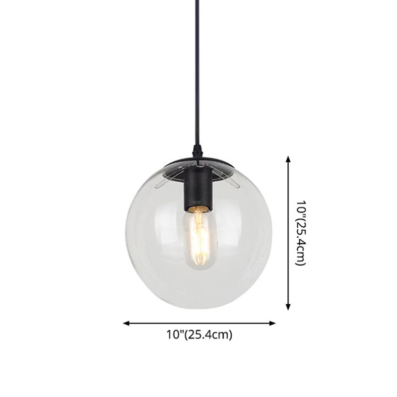 1 Light Globe Light Pendse Nordic Industrial Style Glass Lighting Lights para restaurante