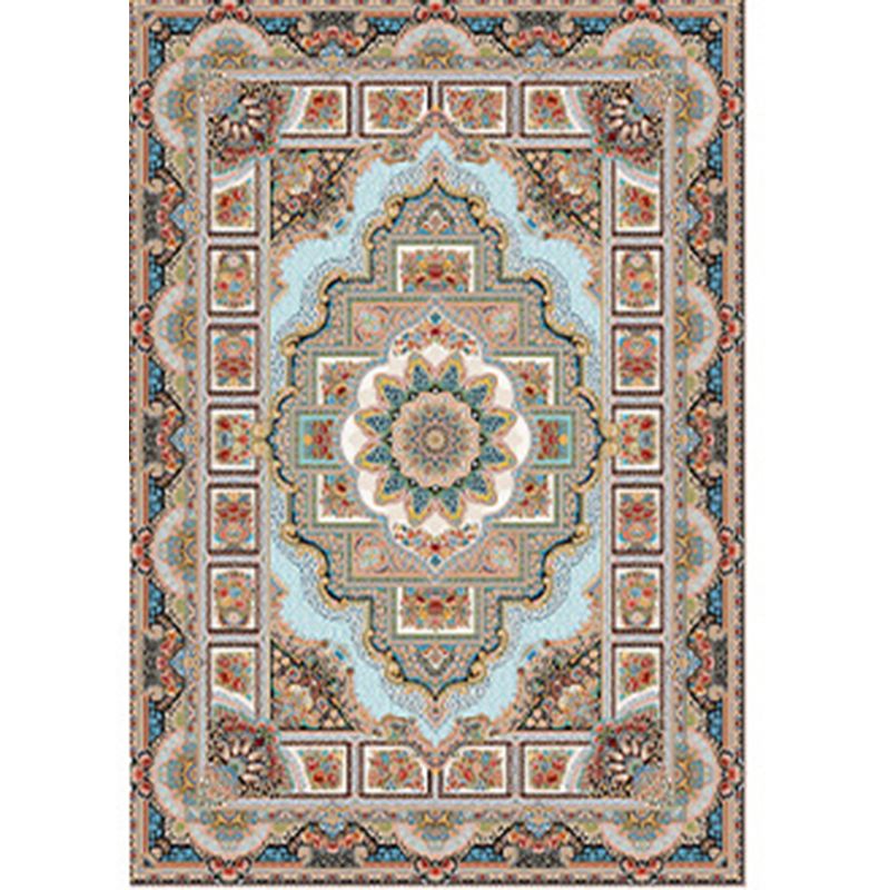 Traditional Persian Area Rug Glam Floral Printed Carpet Stain Resistant Carpet for Home Decor