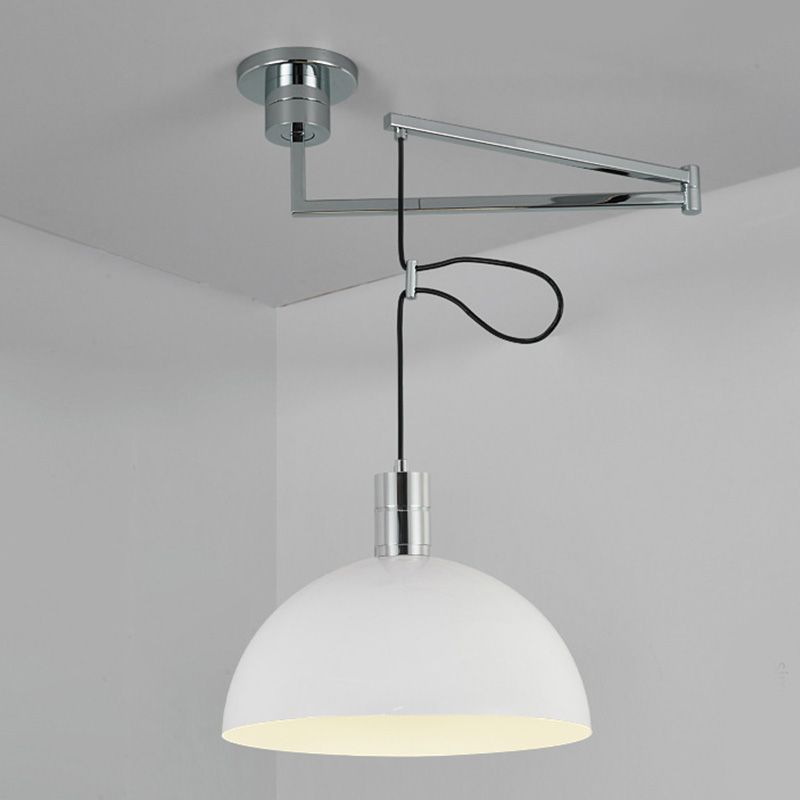 Warehouse Style Bowl Shade Pendant Lamp 1 Head Metal Hanging Light with Movable Design