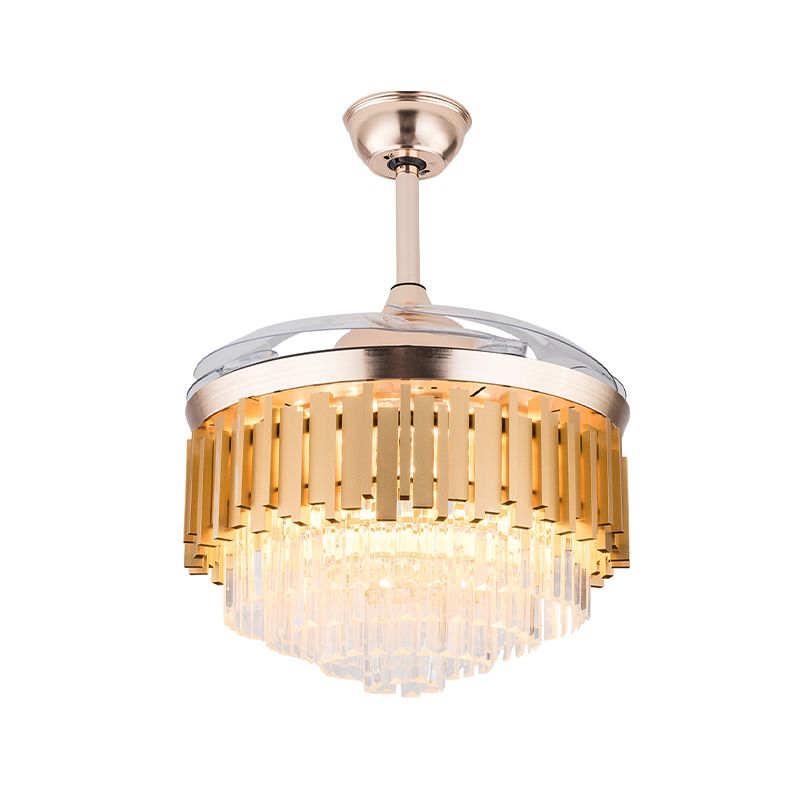 Tambour conique en or Mount de salon en cristal moderne.