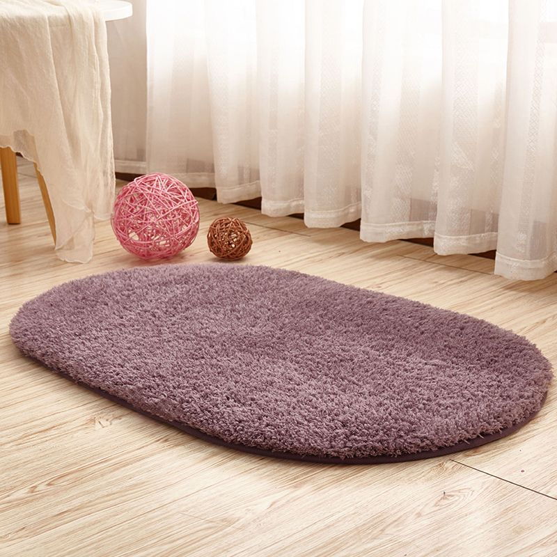 Multi Colored Solid Color Rug Polyster Casual Indoor Rug Anti-Slip Backing Pet Friendly Carpet for Bedroom