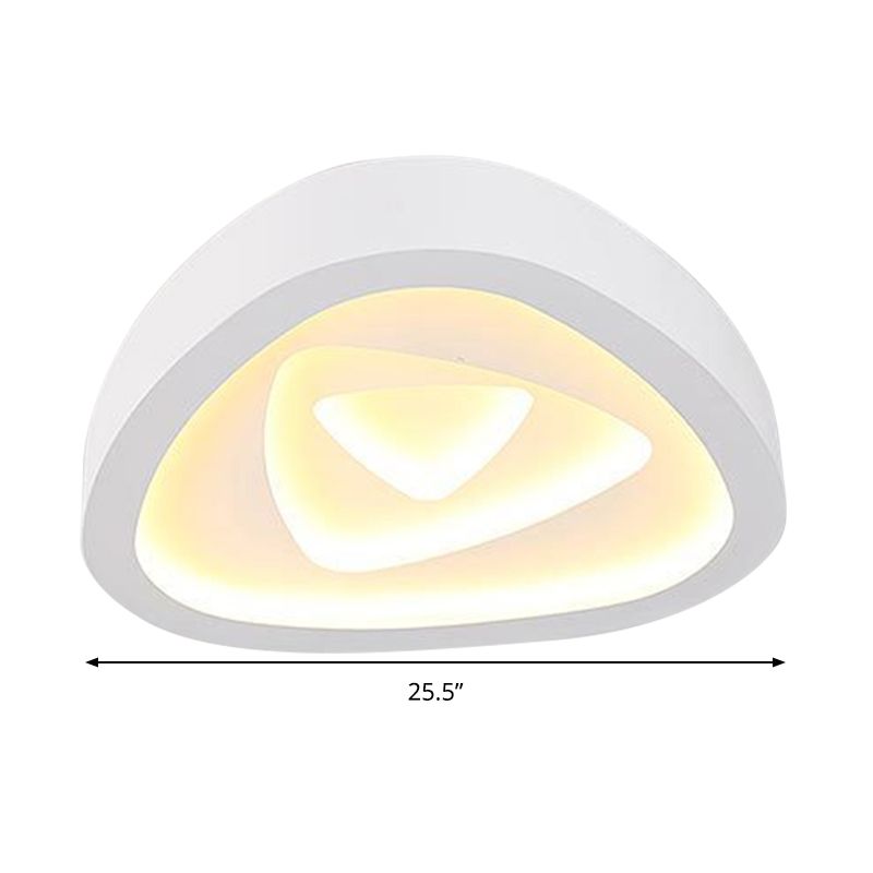 Nordic Style Triangle Ceiling Flush Light 16.5 "19" /20.5 " W Acryl White LED Indoor Lighting in Warm/White/Remote Control Stepless Dimming