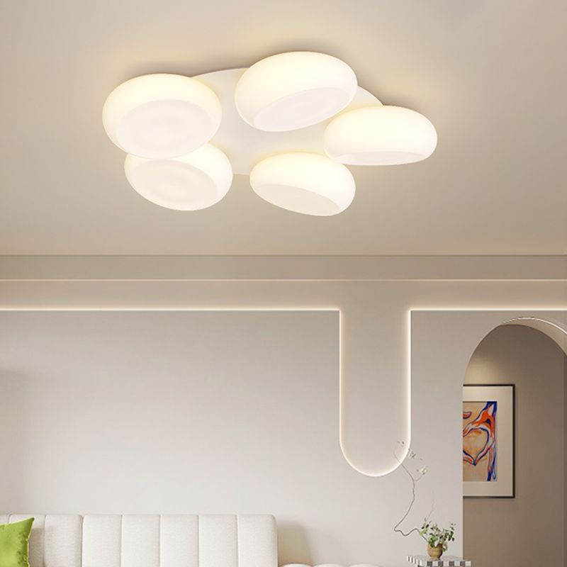 Modern White Ceiling Light LED Ceiling Mount Light with Acrylic Shade for Bedroom