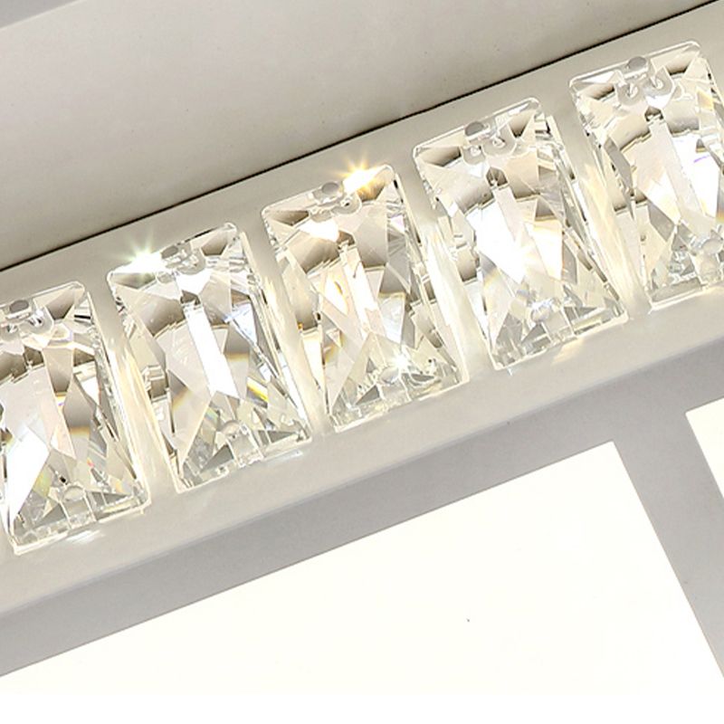 Crystal Square Ceiling Mounted Light Modern Bluetooth LED White Ceiling Lighting