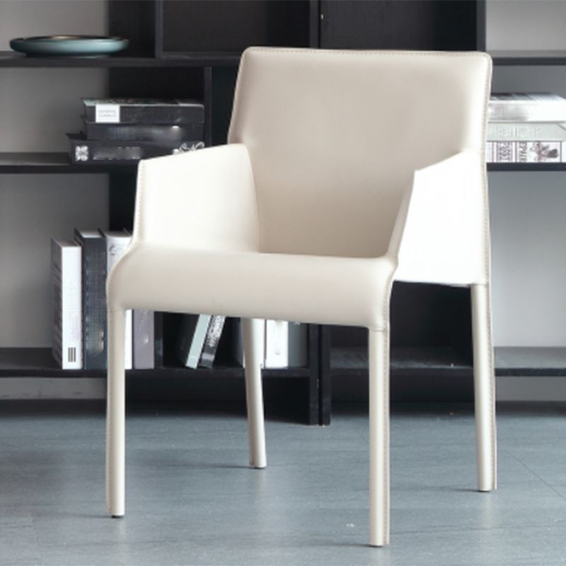 Arm Dining Chairs Modern Faux Leather Kitchen Side Chairs for Dining Room