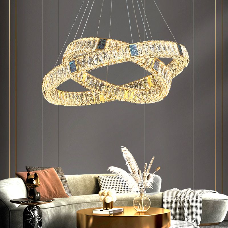 Shade Hanging Light Modern Style Pendant Crystal Pendant Light pour la salle à manger