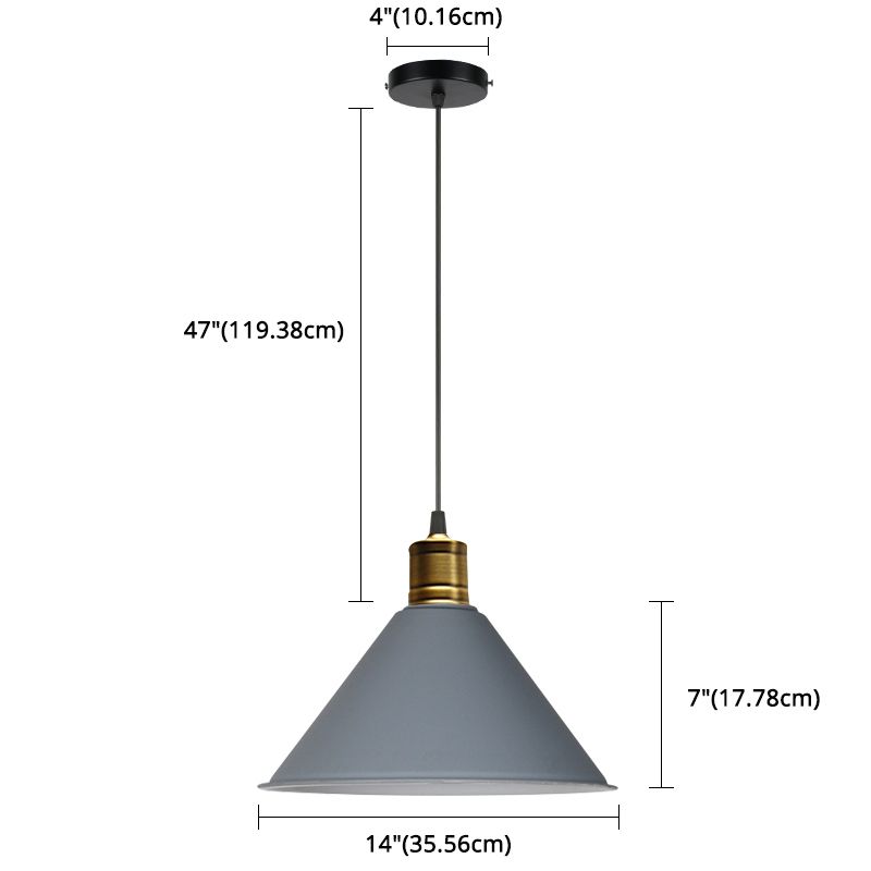 Metal Tapered Hanging Light Nordic Modern Style 1 Light  Restaurant Ceiling Pendant Lamp