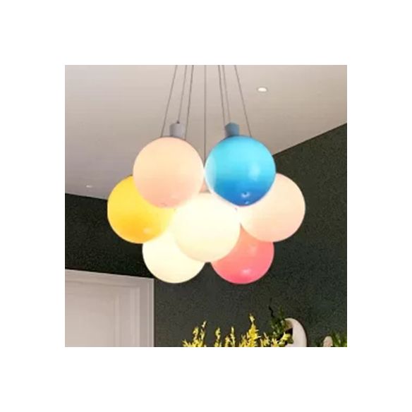 Balloon Restaurant Pendant Light Plastic Kids Modern Multi-Colored Hanging Light