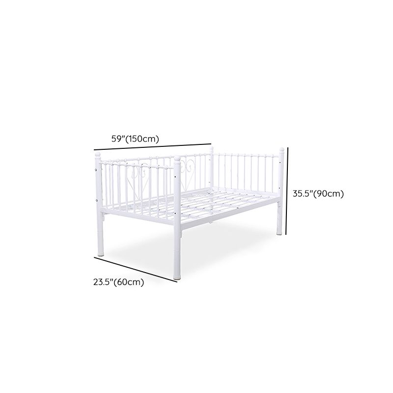 Metal Fixed Side Crib in White Mattress Included Crib with Guardrail