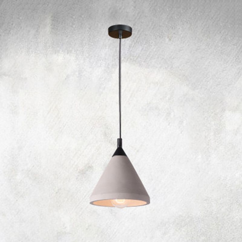 Conical Down Lighting Pendant Modern Style Cement 1 Light Hanging Light Fixtures in Grey