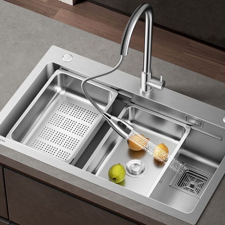 Modern Style Kitchen Sink Drop-In Stainless Steel Noise-cancelling Design Kitchen Sink