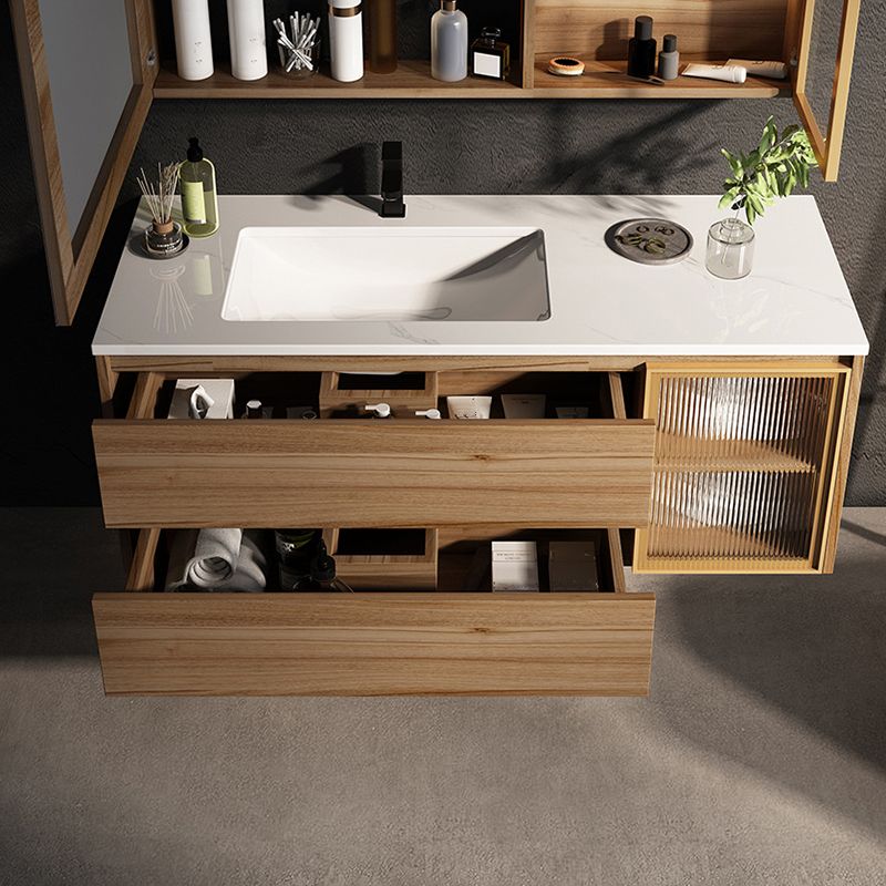 Modern Bathroom Sink Vanity Solid Color Vanity Cabinet with Mirror