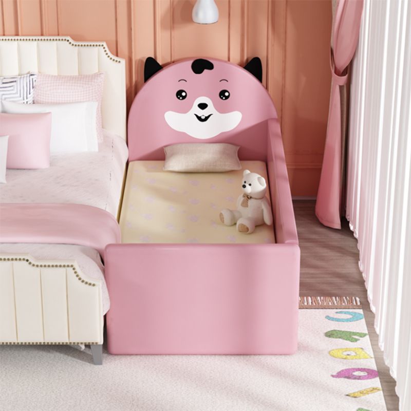 Wooden Upholstered Cartoon Crib in Scandinavian 41.7" H Nursery Bed