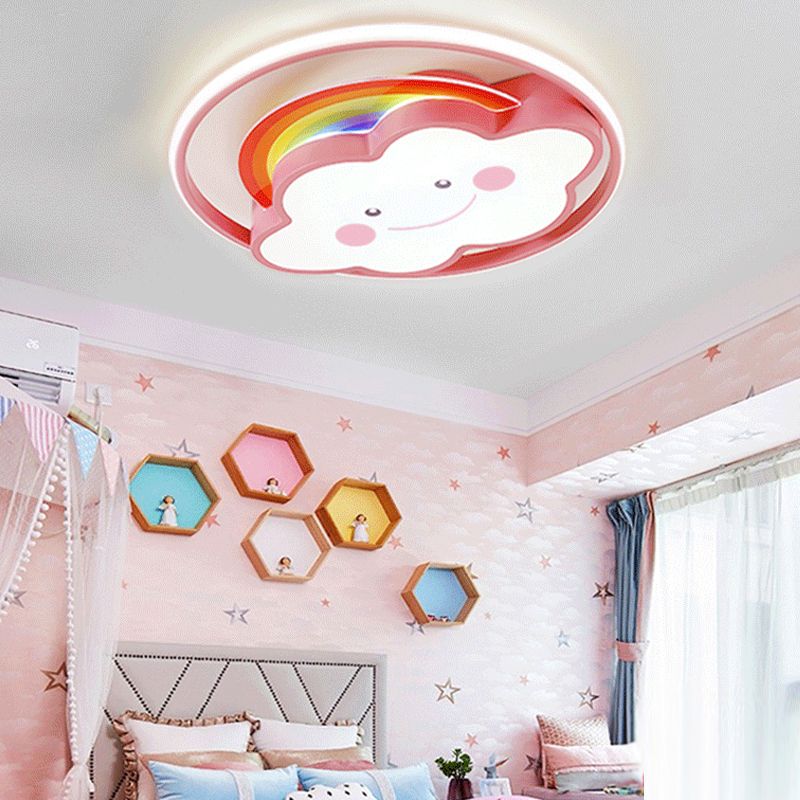 Cloud Shaped LED Ceiling Light Acrylic Shade Modern Style Flush-mount Lamp for Bedroom