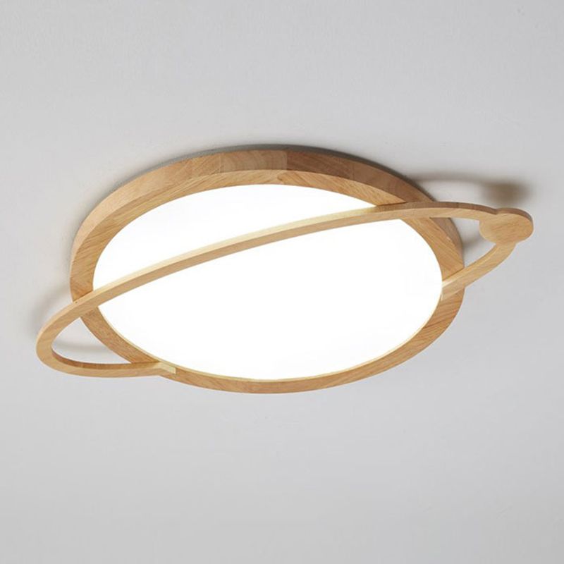 Minimalism Flush Mount Wooden Ceiling Light Fixture for Bedroom