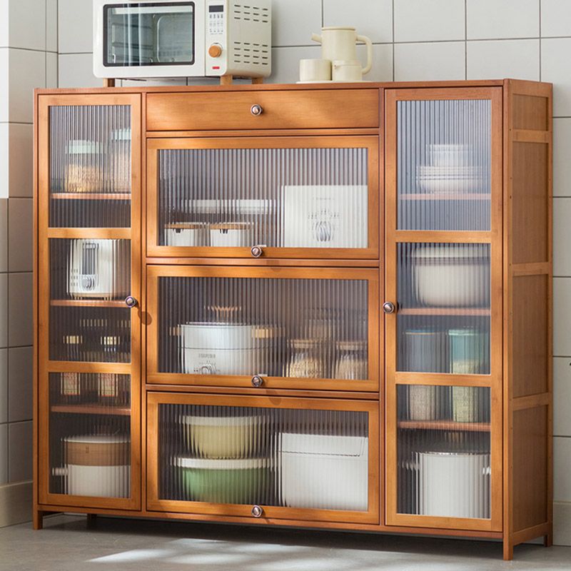 Modern Glass Door Sideboard Bamboo Sideboard for Kitchen Use