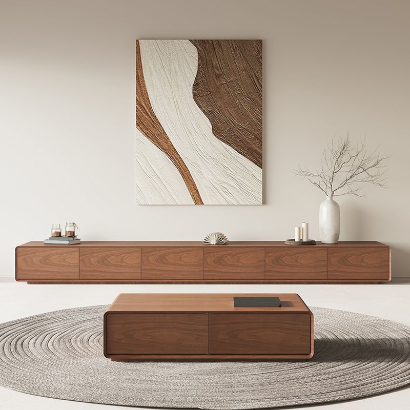 Engineered Wood Media Console Contemporary Wooden TV Console