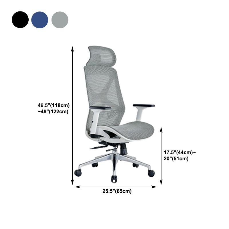 Modern Adjustable Arms Computer Chair with Wheels Nylon Desk Chair