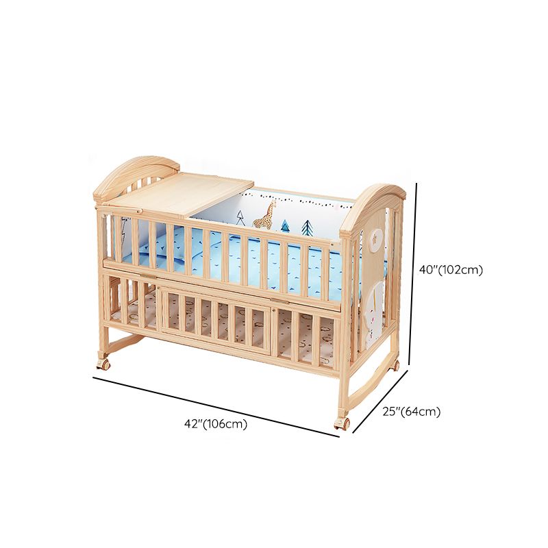 Natural Contemporary Kids Bed Pine Kids Bed with Guardrail Upholstered