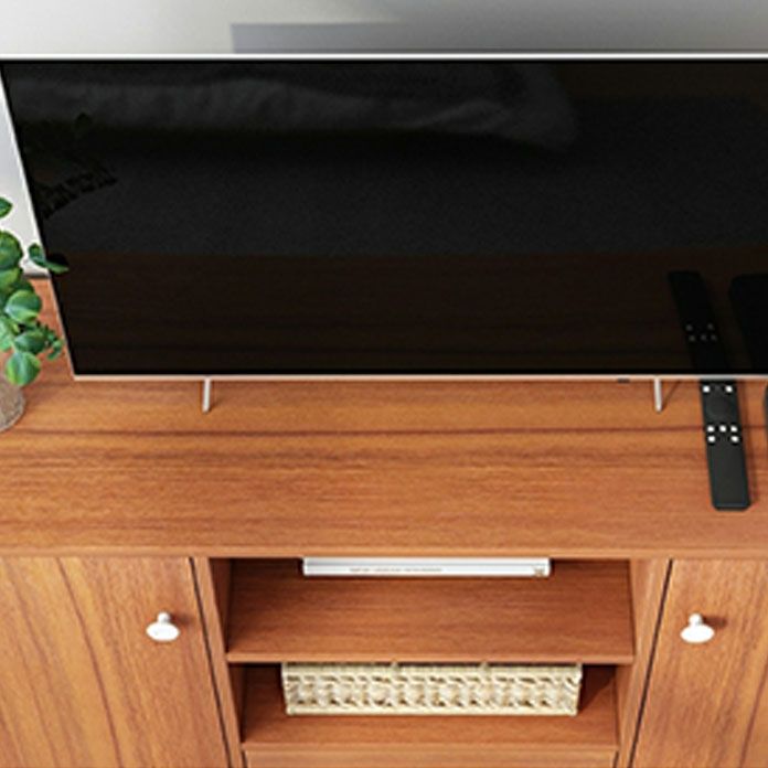 Contemporary TV Stand Console Wooden TV Stand with Drawers and Doors , 12" D X 31.5" H