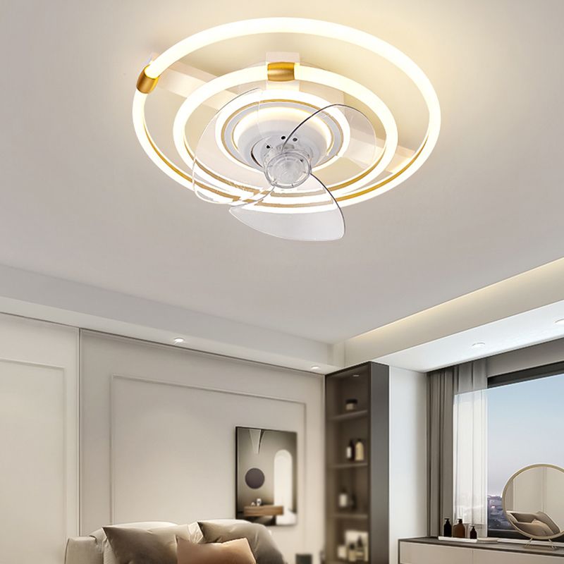 LED Ceiling Fan Light Modern Ceiling Mount Lamp with Acrylic Shade for Bedroom