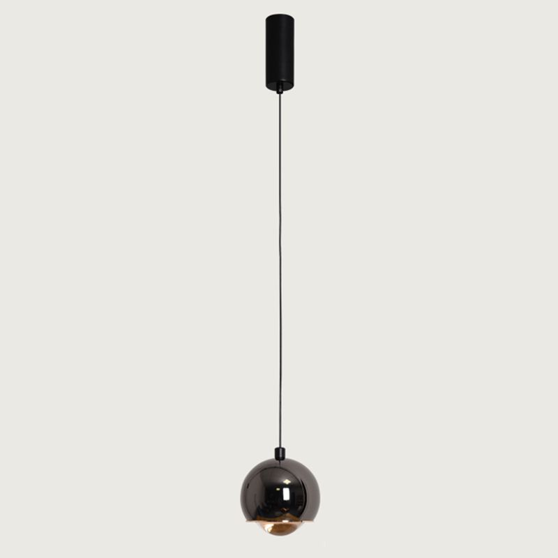 Postmodern Aluminum Pendant Light Globe 4" Wide LED Hanging Pendant for Bedroom