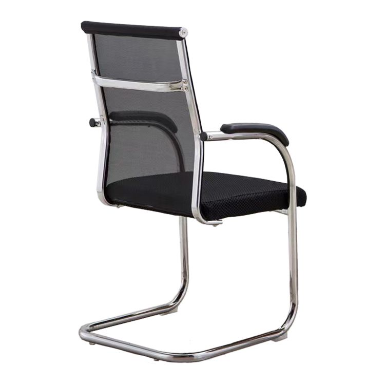 Contemporary Arm Chair Fixed Arms No Wheels Conference Chair