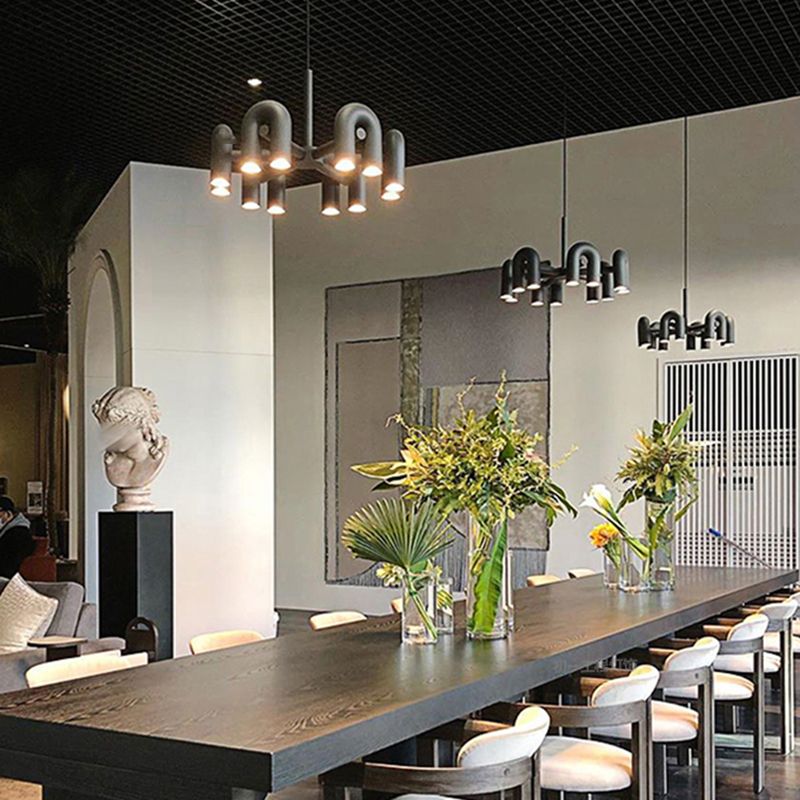 Modern Style Acrylic Metal Chandelier Light Living Room Pendant Light Fixture