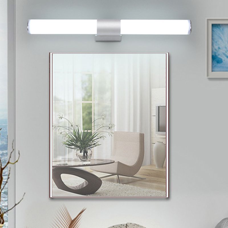 Iluminación de pared de pared de pared contemporánea acrílica plateada de 1 luces para el baño