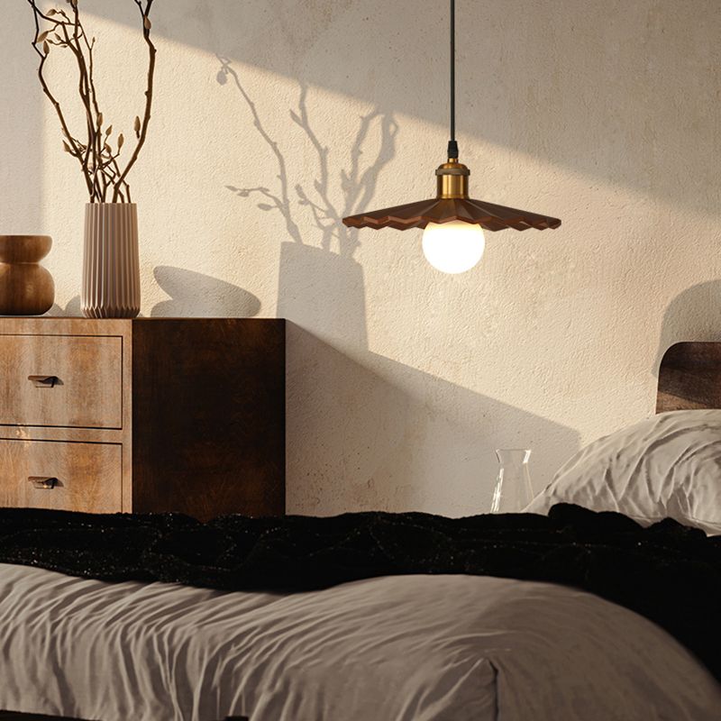 Modern Style Cone Shape Pendant Lighting Wood Pendant Light for Bedroom