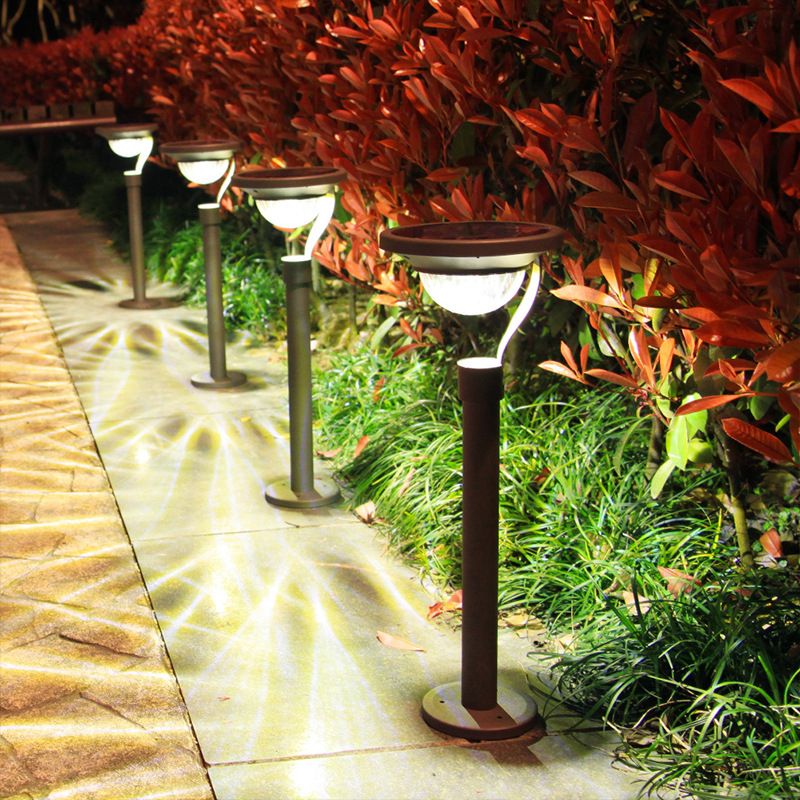 Hemisphere Plastic LED Lawn Light Decorative Black Solar Ground Lighting for Backyard