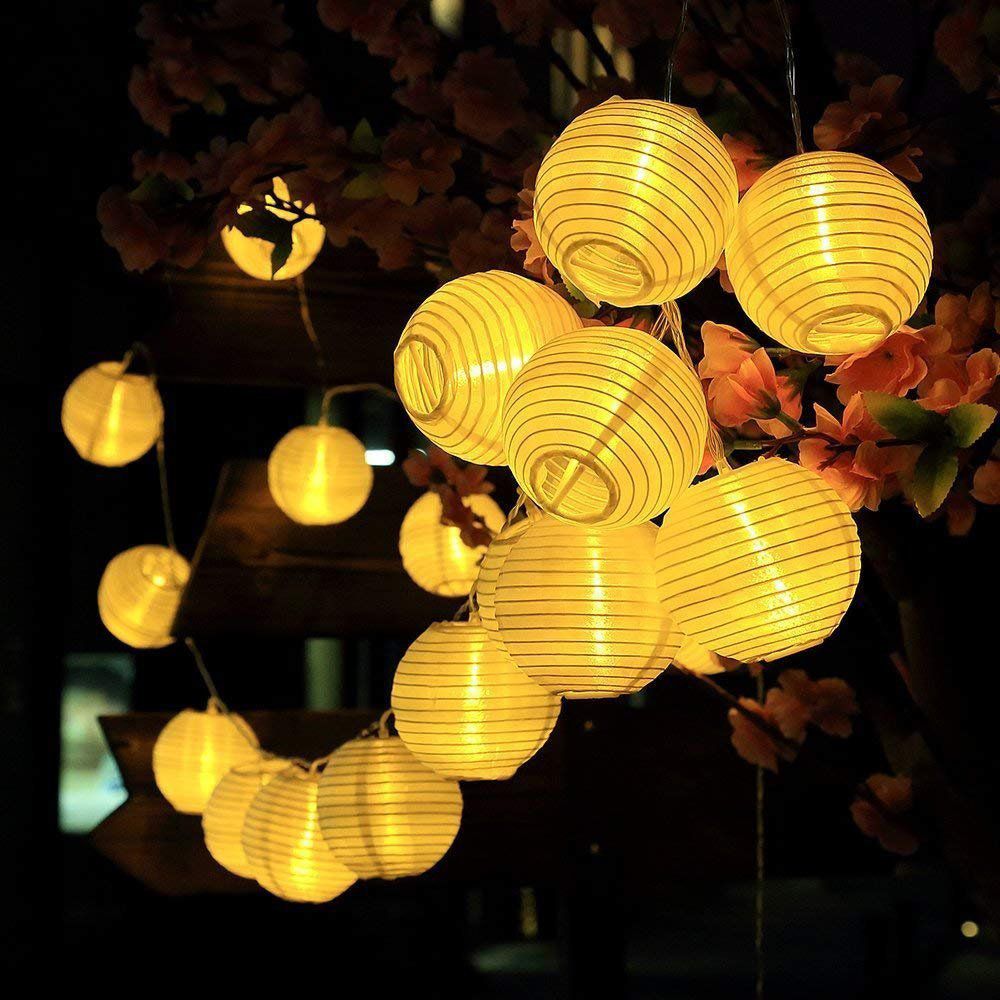 Plastic Lantern String Lamp Decorative LED Festive Lighting for Outdoor