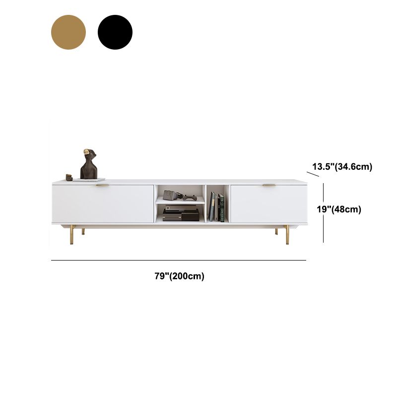 Modern TV Console Contemporary White TV Stand with Storage for Living Room