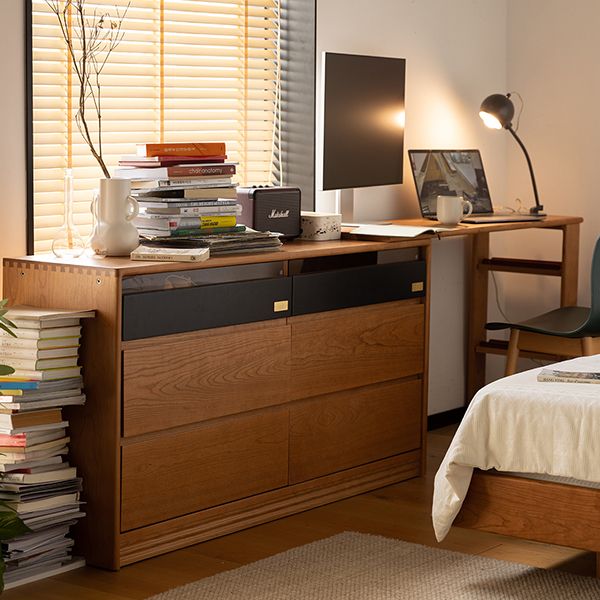 Solid Wood Bedroom Natural Vanity Dressing Table with Drawers