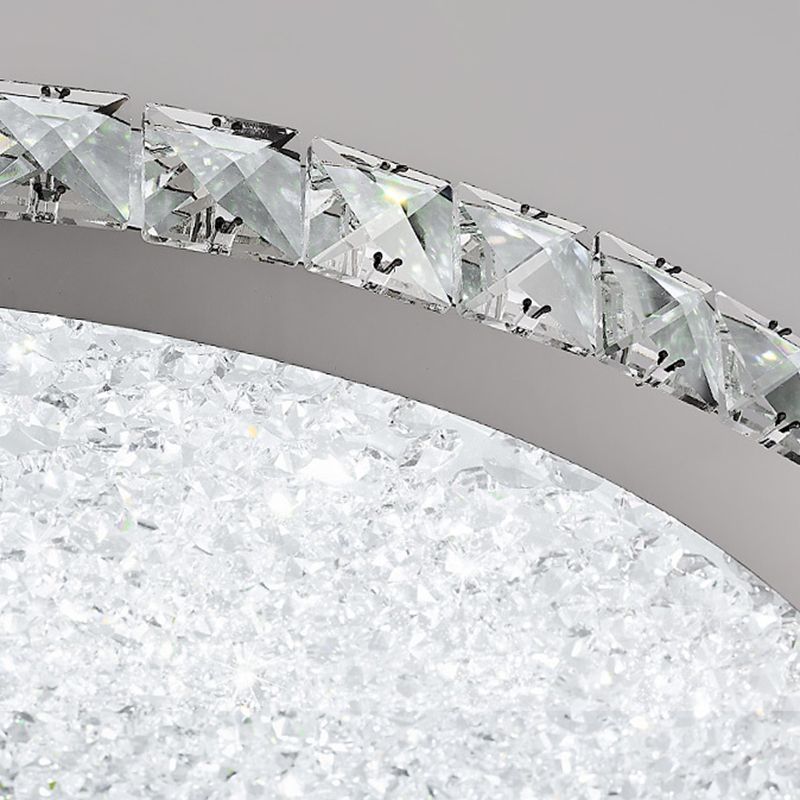 1 Light Circle Ceiling Lamp Modern Style Crystal Ceiling Lighting for Living Room