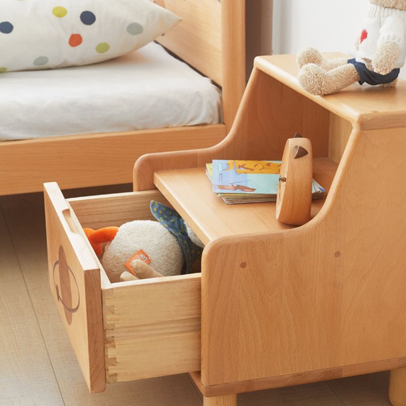 Modern Drawers Included No Theme Solid Wood Kids Bedside Table