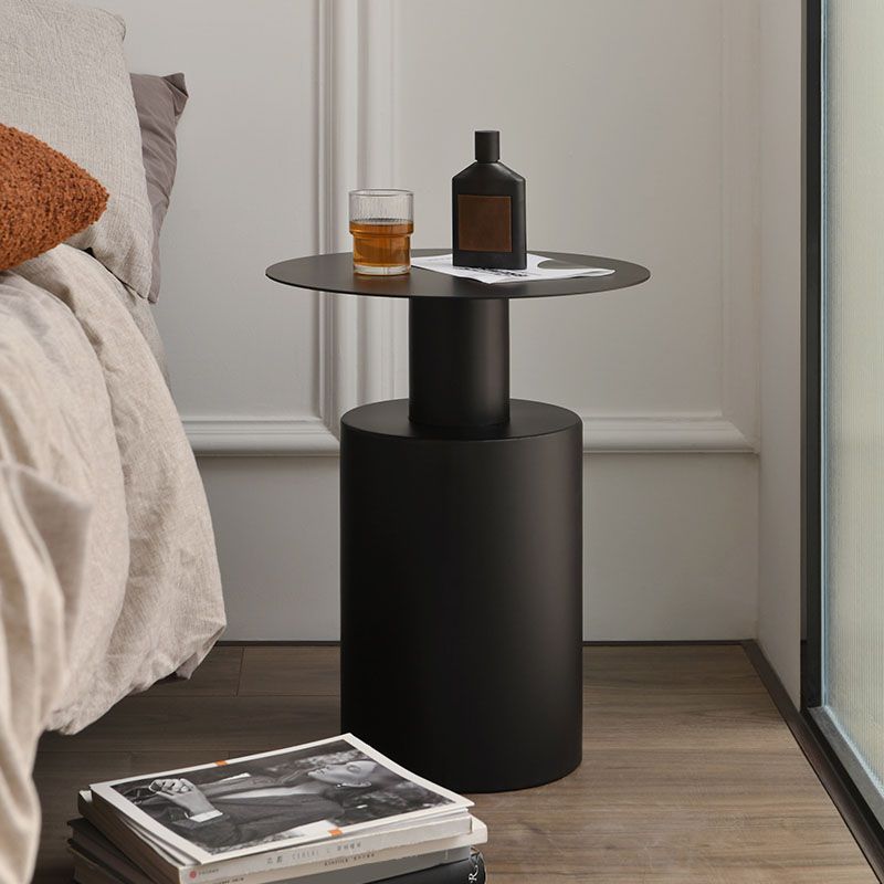 Modern Open Storage Bedside Cabinet Metal Nightstand with Shelf