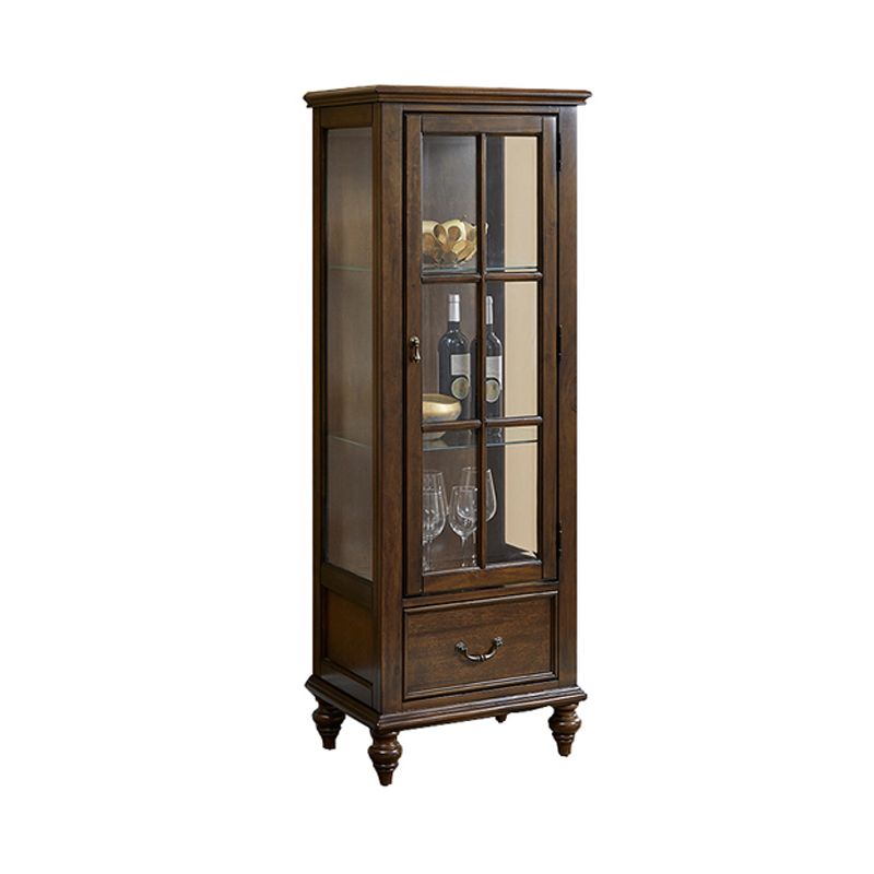 Traditional Curio Cabinet Birch Buffet Cabinet with Door for Bedroom