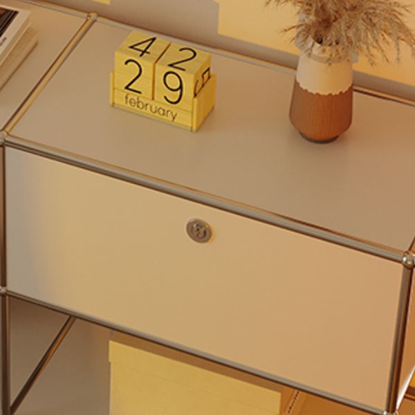 Modern Style White Sideboard Metal Storage Dining Sideboard with Drawer