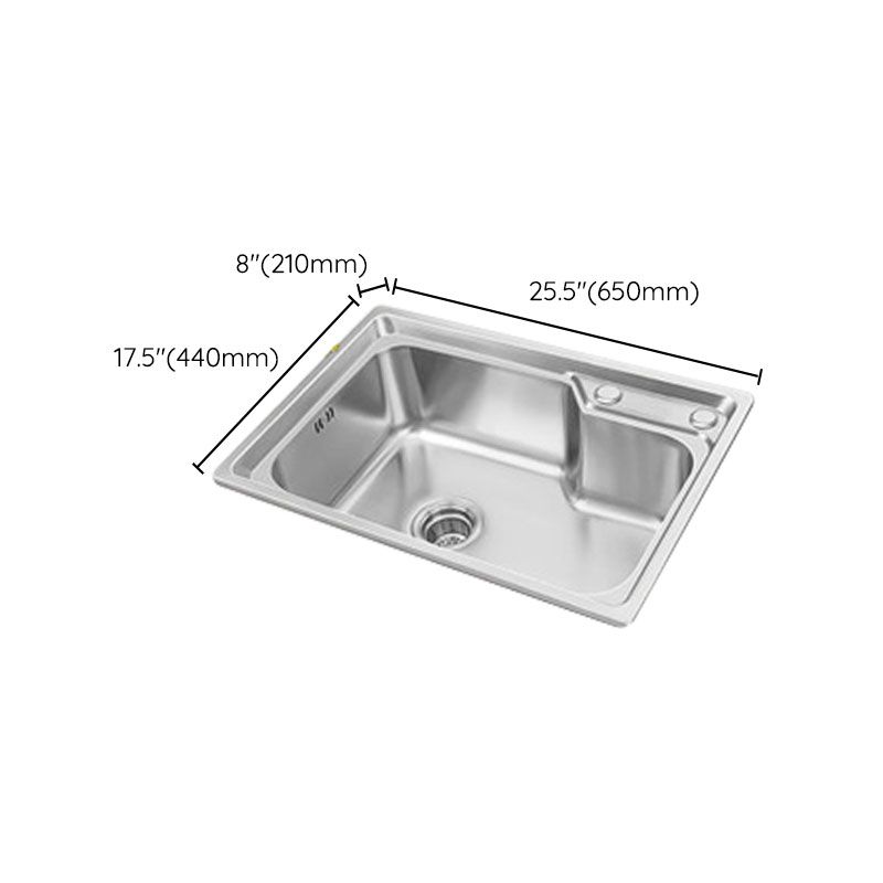 Modern Style Kitchen Sink Stainless Steel Single Bowl Kitchen Sink with Basket Strainer